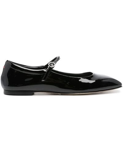 Aeyde Uma Leather Ballerina Shoes - Black