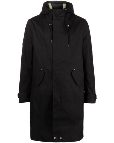 Mackintosh Granish Cotton Hooded Coat - Black