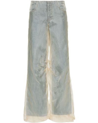 Christopher Esber Straight Jeans Met Doorzichtige Laag - Grijs