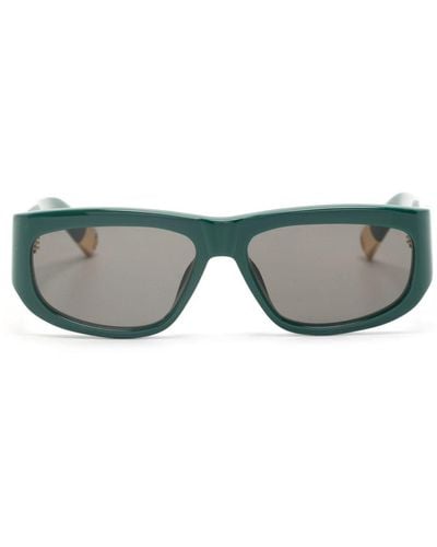 Jacquemus Pilota Rectangle-frame Sunglasses - Grey