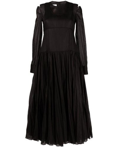 Jil Sander Pleat-detail Midi Dress - Black