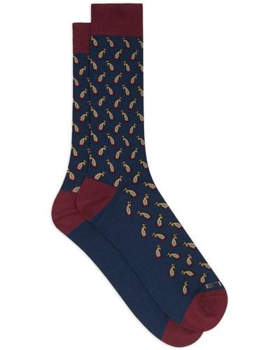 Etro Socken aus Paisley-Jacquard - Blau