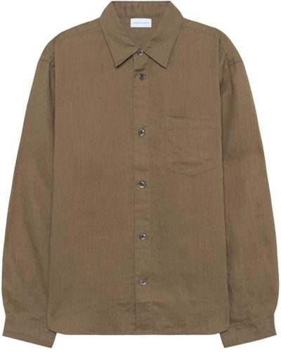 John Elliott Long-sleeve Linen Shirt - Brown