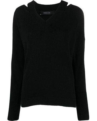 FEDERICA TOSI Cut-out Long-sleeved Sweater - Black