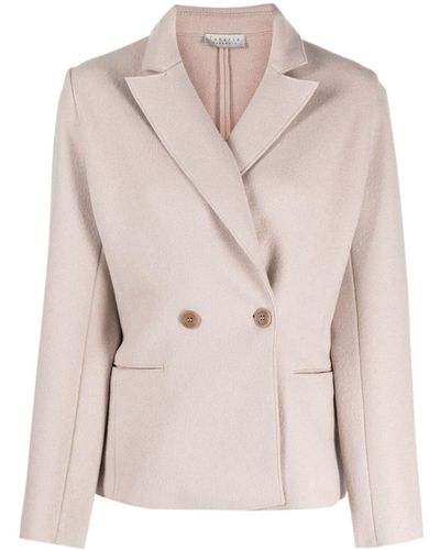 lunaria cashmere Long-sleeved Cashmere Double-breasted Blazer - Natural