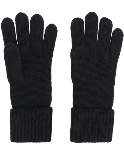 N.Peal Cashmere Cashmere Ribbed Gloves - Black