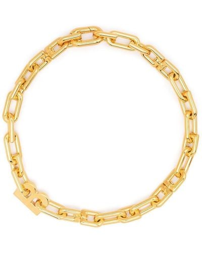 Balenciaga B-chain Thin Necklace - Metallic