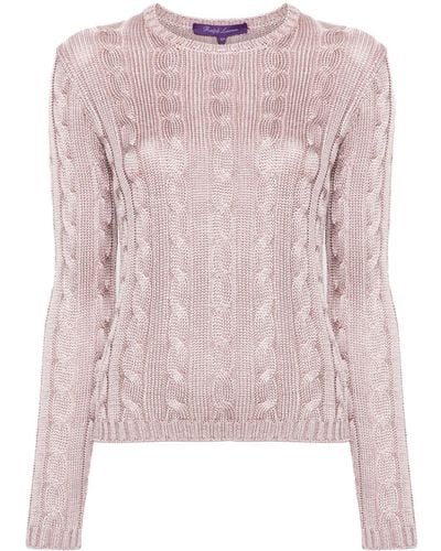 Ralph Lauren Collection Cable-knit Silk Sweater - Pink