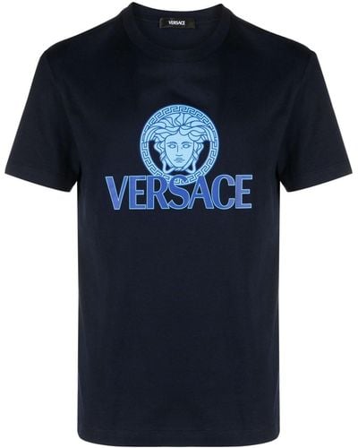 Versace T -Shirt mit Medusa -Druck - Blau
