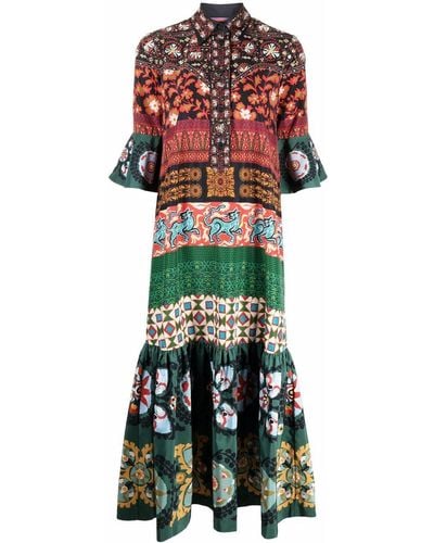 La DoubleJ Maxi-jurk Met Print - Zwart