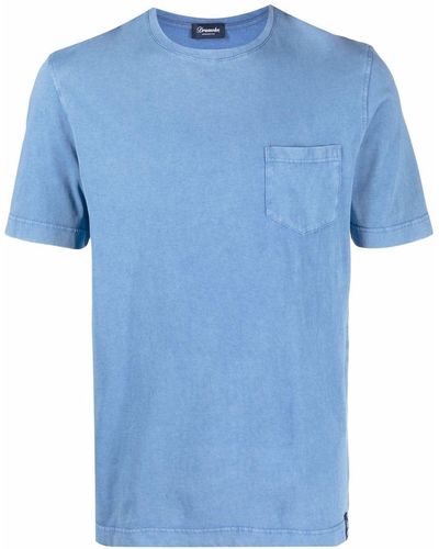 Drumohr T-shirt Met Zak - Blauw