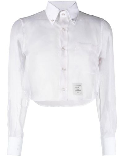 Thom Browne Klassisches Cropped-Hemd - Weiß