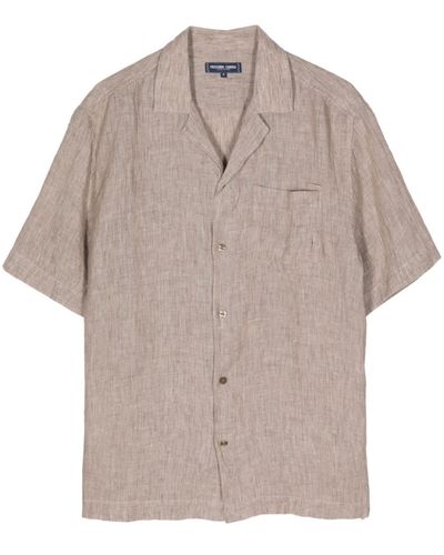 Frescobol Carioca Short-sleeve Linen Shirt - Grey