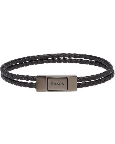 Prada Braided Bracelet - Black