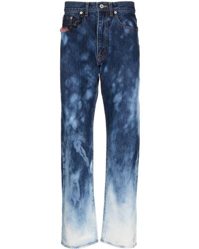 Doublet Jeans dritti con effetto schiarito - Blu