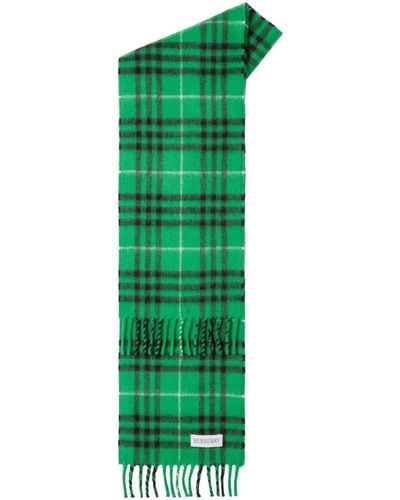 Burberry Check-print Cashmere Scarf - Green