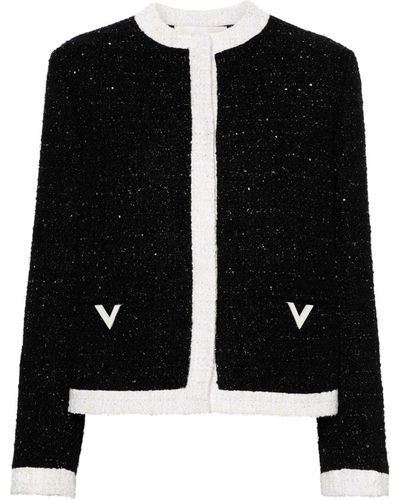 Valentino Garavani Sequinned Glaze Tweed Jacket - Black