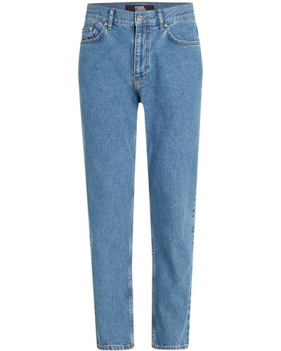 Karl Lagerfeld Mid-rise Tapered Jeans - Blue