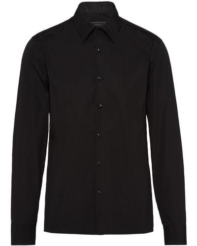 Prada Long-sleeved Cotton Shirt - Black