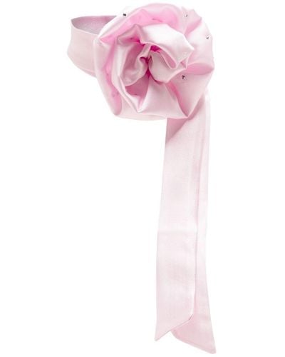 MANURI Floral-appliqué Choker - Pink