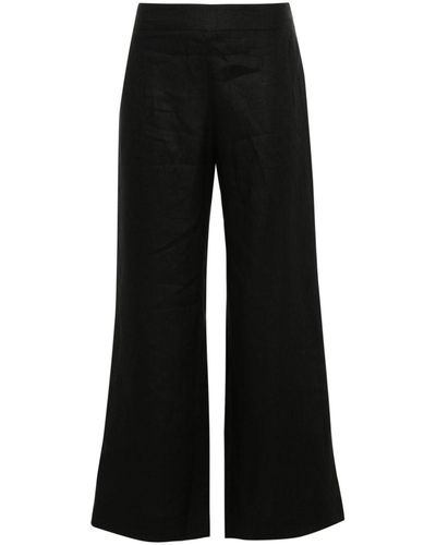 Ermanno Scervino Straight-leg Linen Trousers - Black
