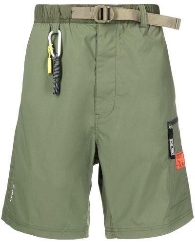 Izzue Carabiner-attachment Belted Bermuda Shorts - Green