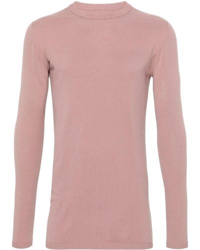 Rick Owens Crew-neck Fine-knit Sweater - Pink