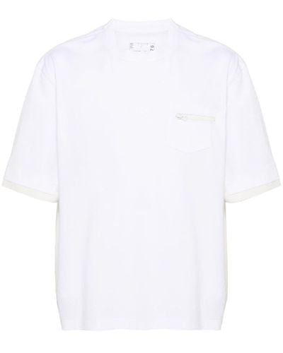 Sacai T-Shirt mit Einsätzen - Weiß