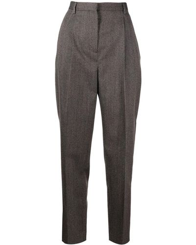 Tory Burch High-waisted Tapered Trousers - Grey