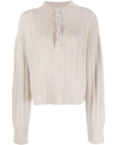 LeKasha Liban Organic-cashmere Knit Sweater - White