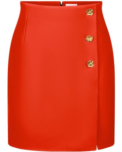 Nina Ricci A-line Wool-blend Miniskirt - Red