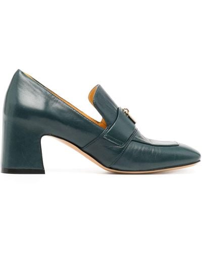 Madison Maison Lock 70mm Leather Court Shoes - Green