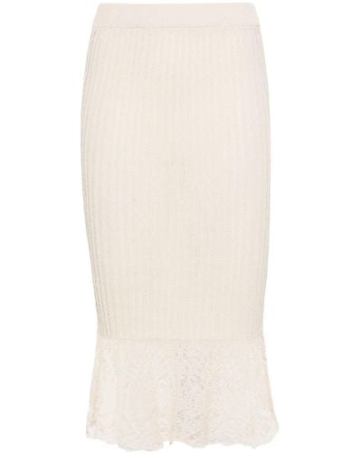 Ganni Knitted Skirt - White