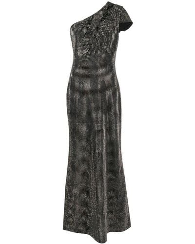 Roland Mouret Asymmetric Crystal-embellished Maxi Dress - Black