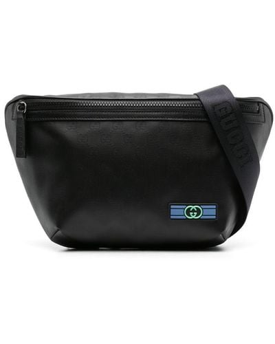 Gucci gg Crystal Leather Belt Bag - Men's - Canvas/fabric - Black