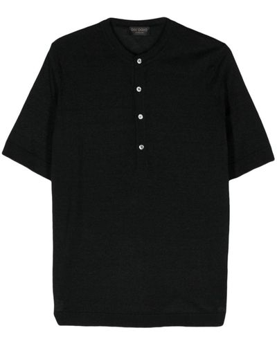 Dell'Oglio Camiseta con cuello henley - Negro