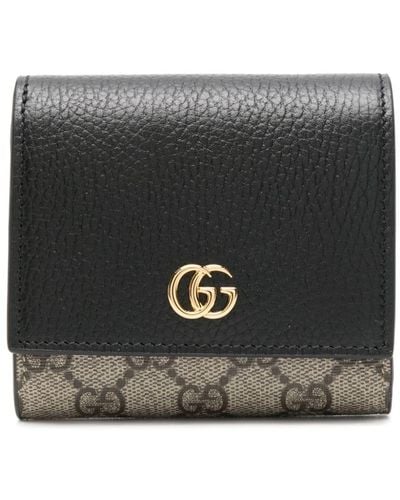 Gucci GGスプリーム 三つ折り財布 - ブラック