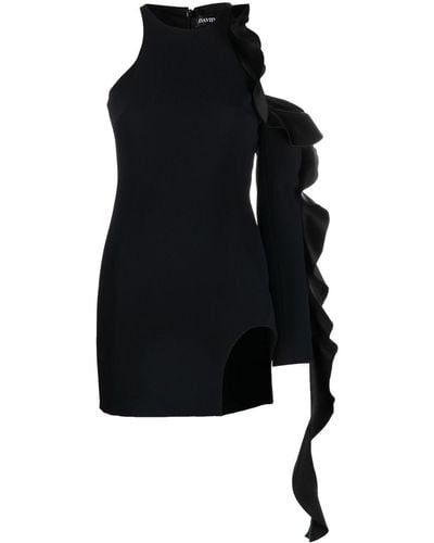 David Koma Asymmetrische Mini-jurk - Zwart