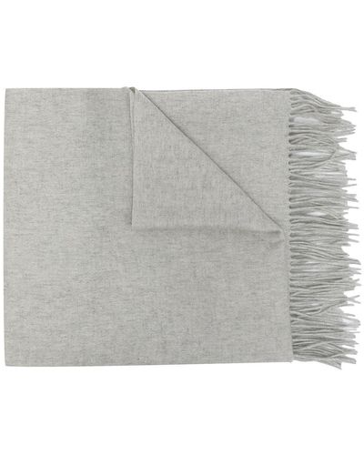 N.Peal Cashmere Woven Cashmere Shawl - Grey