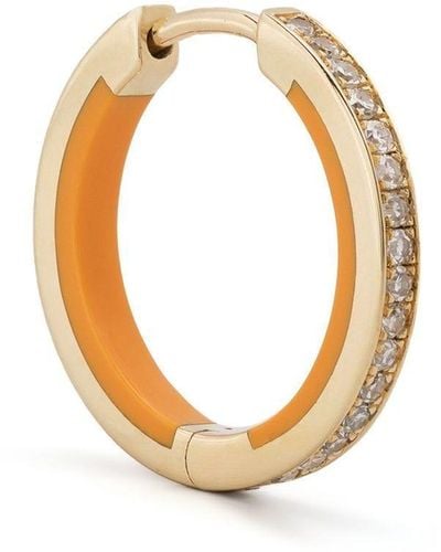 Maria Black Gold Diamond Hoop Earring - Metallic