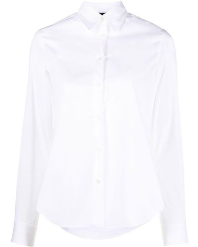 Aspesi Chemise boutonnée à ourlet incurvé - Blanc