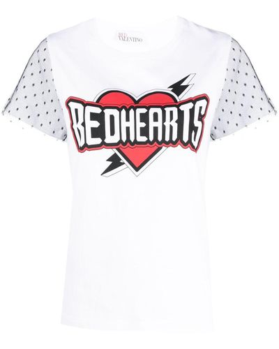 RED Valentino T-shirt Redhearts - Bianco