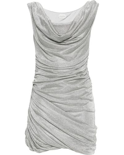 Magda Butrym Cowl-neck Mini Dress - Grey