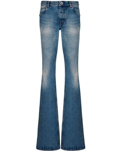 Balmain Bootcut Jeans Met Geborduurd Logo - Blauw