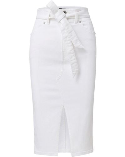 Veronica Beard Nazia Stretch-denim Pencil Skirt - White