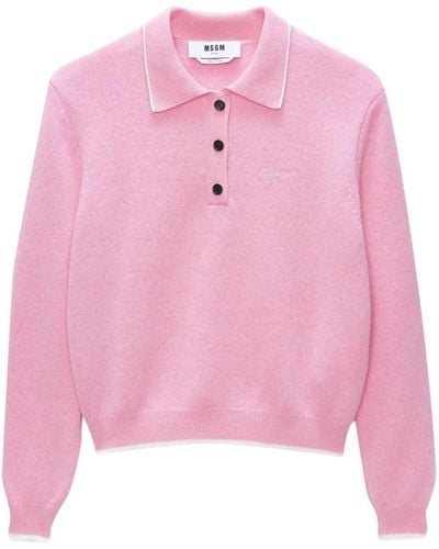 MSGM ニット ポロシャツ - ピンク