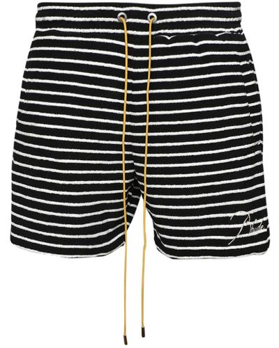 Rhude Striped Terry-cloth Shorts - Blue