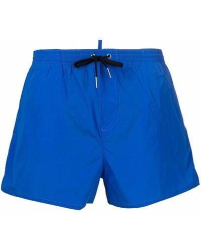 DSquared² Icon-print Drawstring Swim Shorts - Blue