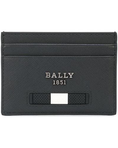 Bally Bhar Leather Card Holder - Grey