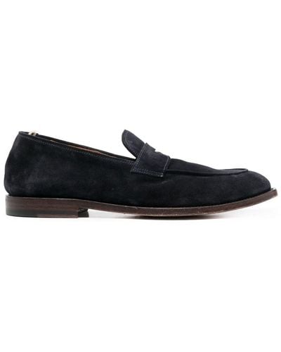 Officine Creative Suede Penny Loafers - Black